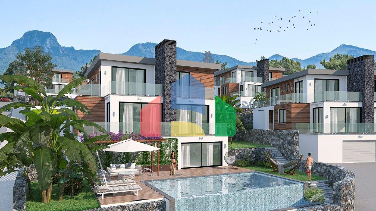 Вилла 4+2 (350 м2) с бассейном в Чаталкее