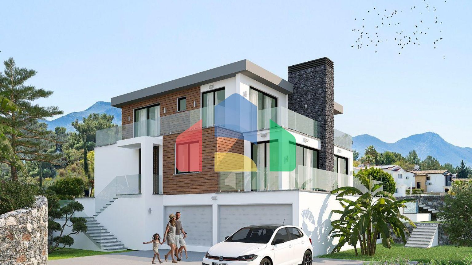 Вилла 4+2 (350 м2) с бассейном в Чаталкее