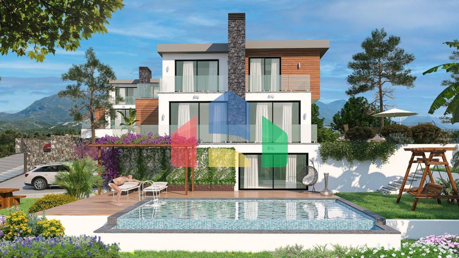 Вилла 4+2 (350 м2) с бассейном в Чаталкее