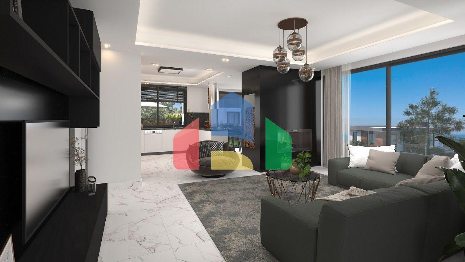 Вилла 4+2 (350 м2) с бассейном в Чаталкее