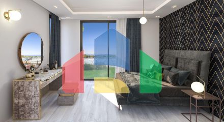 Вилла 4+1(310 м2) с бассейном в новом комплексе в 5 минутах от моря