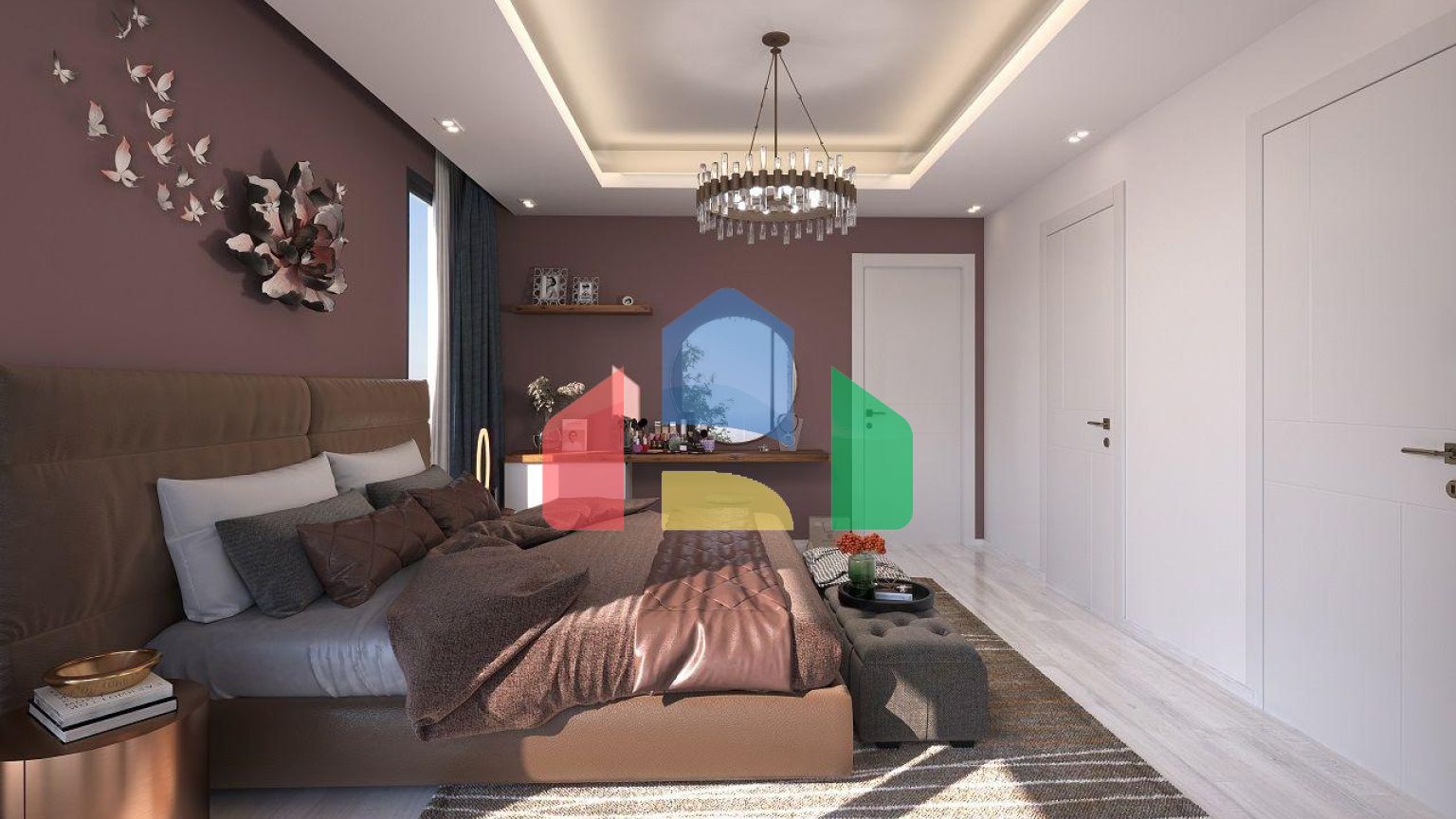 Вилла 4+1(310 м2) с бассейном в новом комплексе в 5 минутах от моря