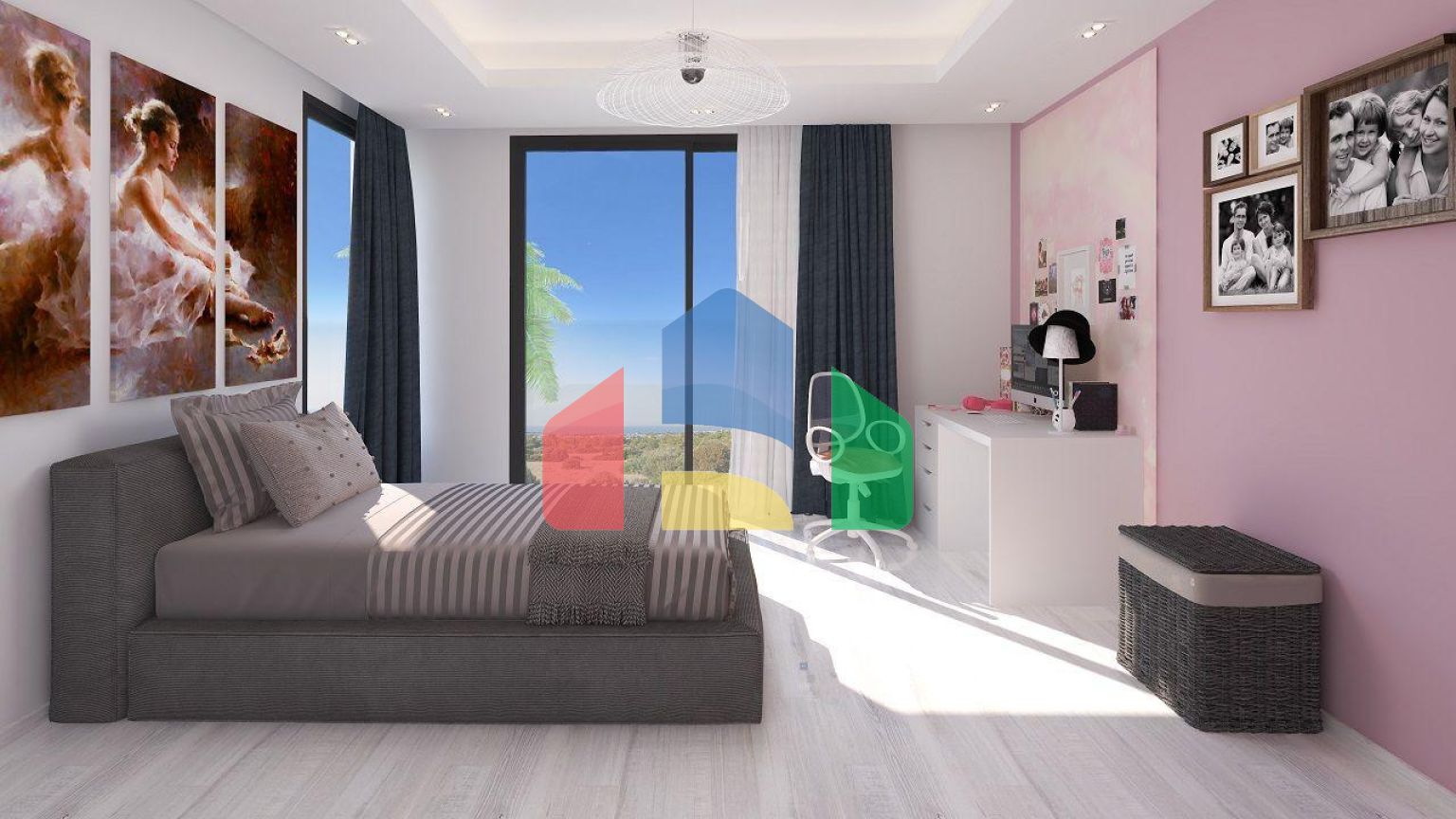 Вилла 4+1(310 м2) с бассейном в новом комплексе в 5 минутах от моря