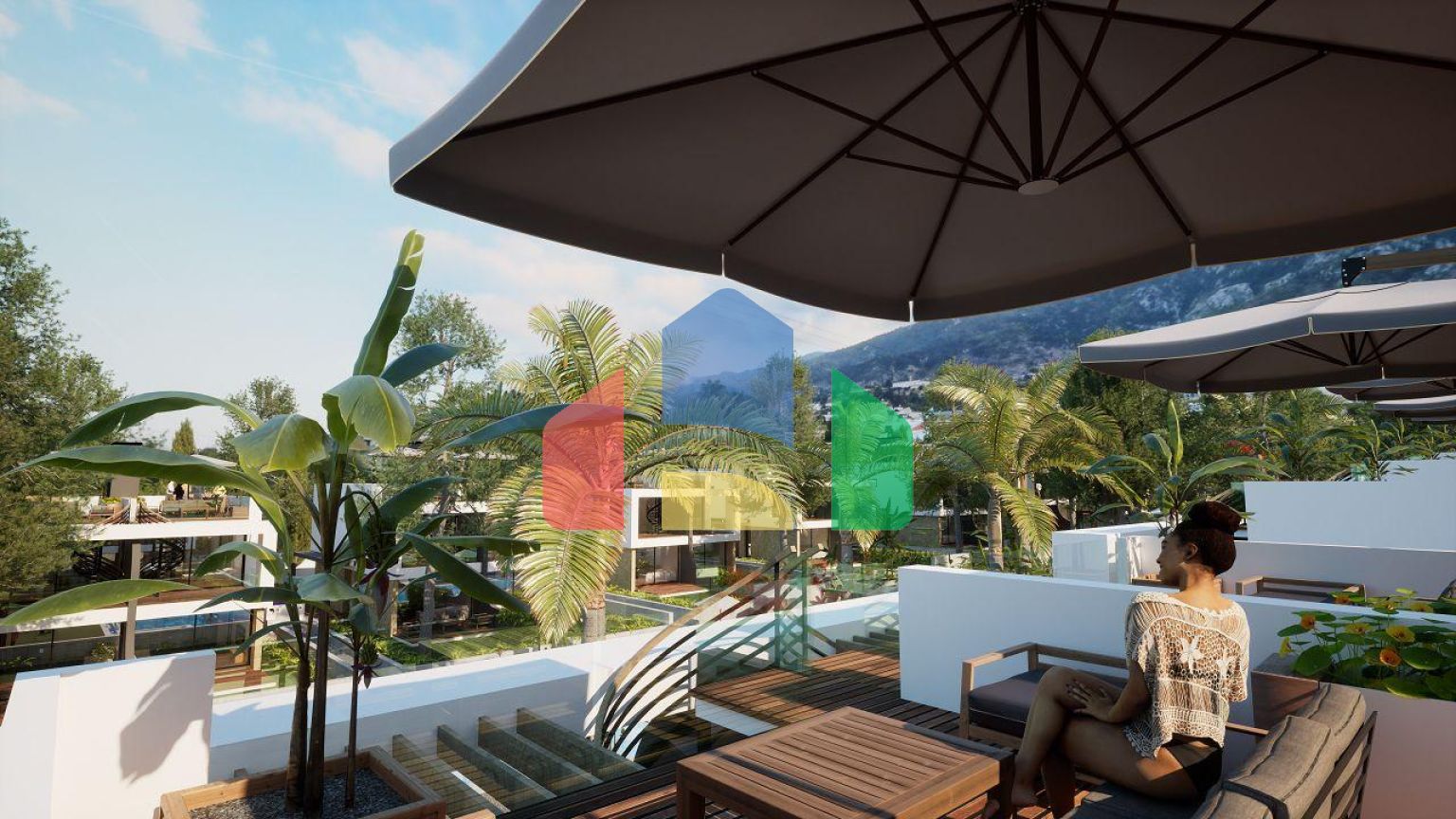 Роскошная вилла 4+2 площадью 220 м2 с двумя террасами в новом жилом комплексе рядом с морем