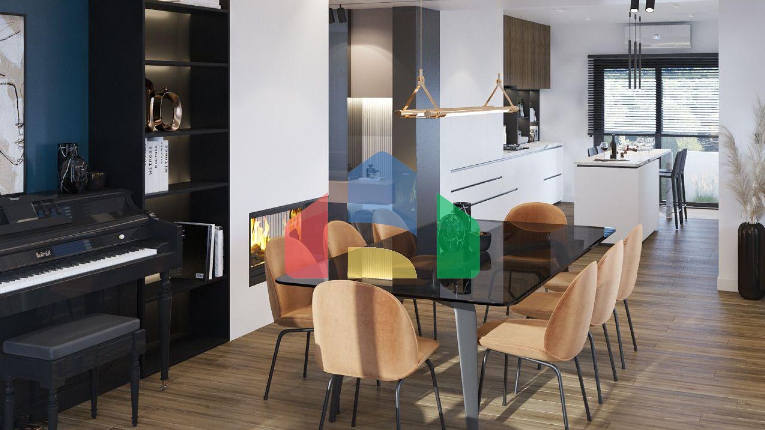 Роскошная вилла 4+2 площадью 220 м2 с двумя террасами в новом жилом комплексе рядом с морем