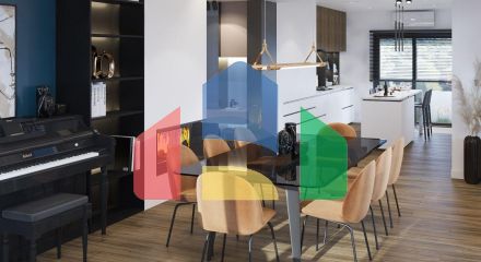 Роскошная вилла 4+2 площадью 220 м2 с двумя террасами в новом жилом комплексе рядом с морем