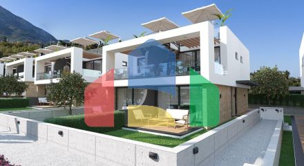 Роскошная вилла 4+2 площадью 220 м2 с двумя террасами в новом жилом комплексе рядом с морем