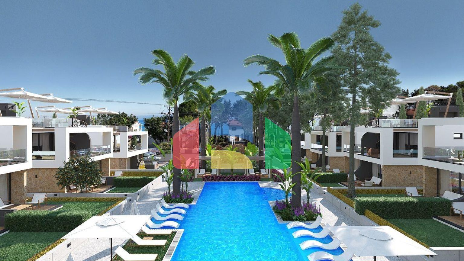 Роскошная вилла 4+2 площадью 220 м2 с двумя террасами в новом жилом комплексе рядом с морем