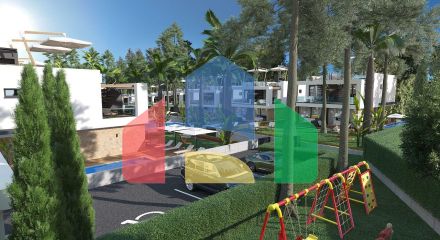 Роскошная вилла 4+2 площадью 220 м2 с двумя террасами в новом жилом комплексе рядом с морем