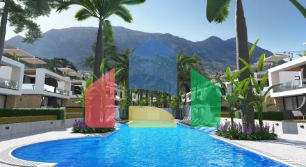 Роскошная вилла 4+2 площадью 220 м2 с двумя террасами в новом жилом комплексе рядом с морем