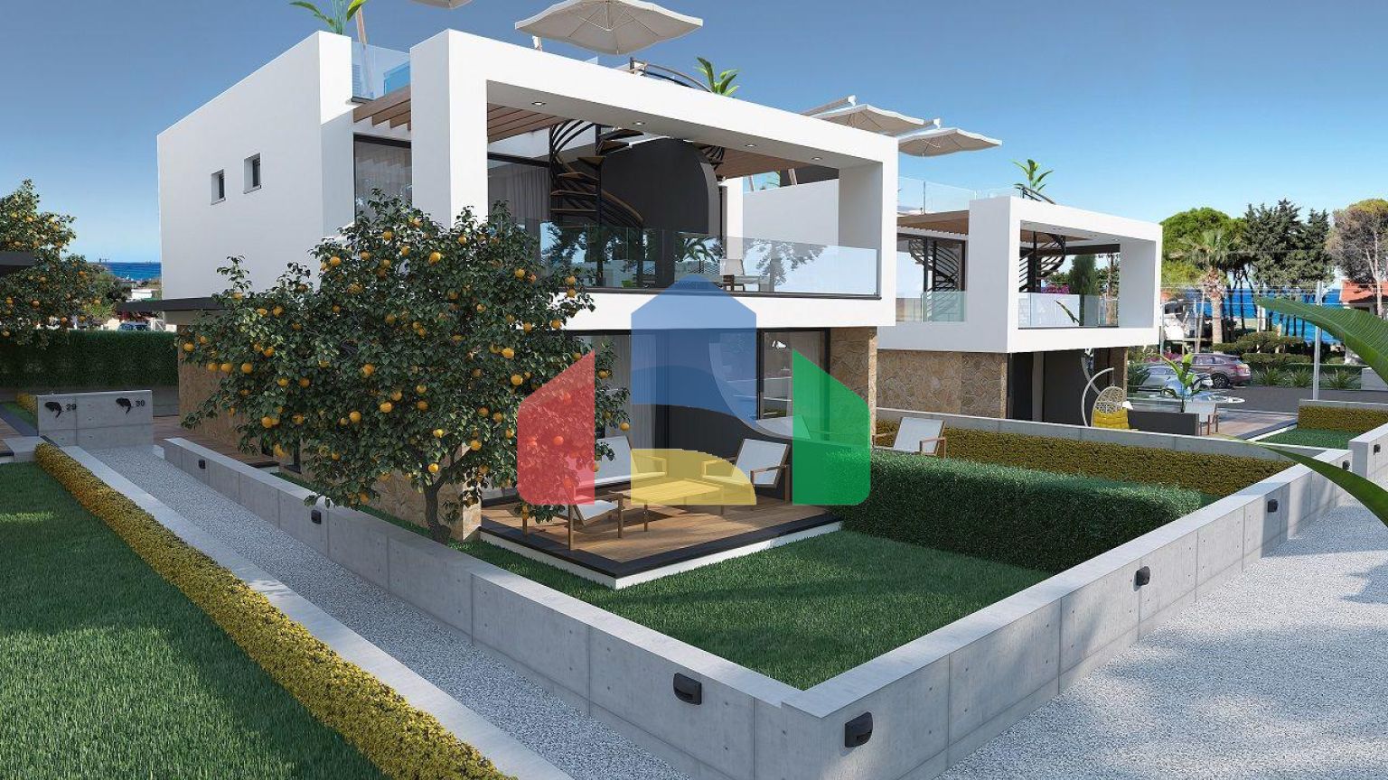 Роскошная вилла 4+2 площадью 220 м2 с двумя террасами в новом жилом комплексе рядом с морем