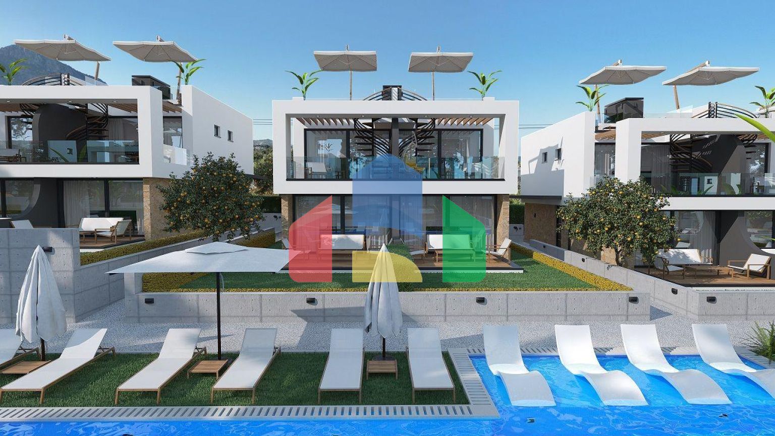 Роскошная вилла 4+2 площадью 220 м2 с двумя террасами в новом жилом комплексе рядом с морем