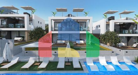 Роскошная вилла 4+2 площадью 220 м2 с двумя террасами в новом жилом комплексе рядом с морем