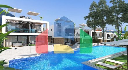 Роскошная вилла 4+2 площадью 220 м2 с двумя террасами в новом жилом комплексе рядом с морем