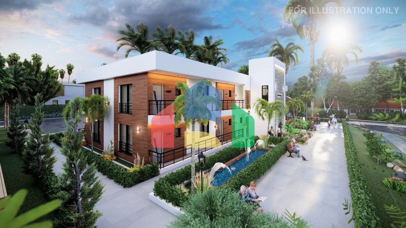 Двухэтажные апартаменты 2+1 (108 м2 ) в красивом комплексе в Эсентепе