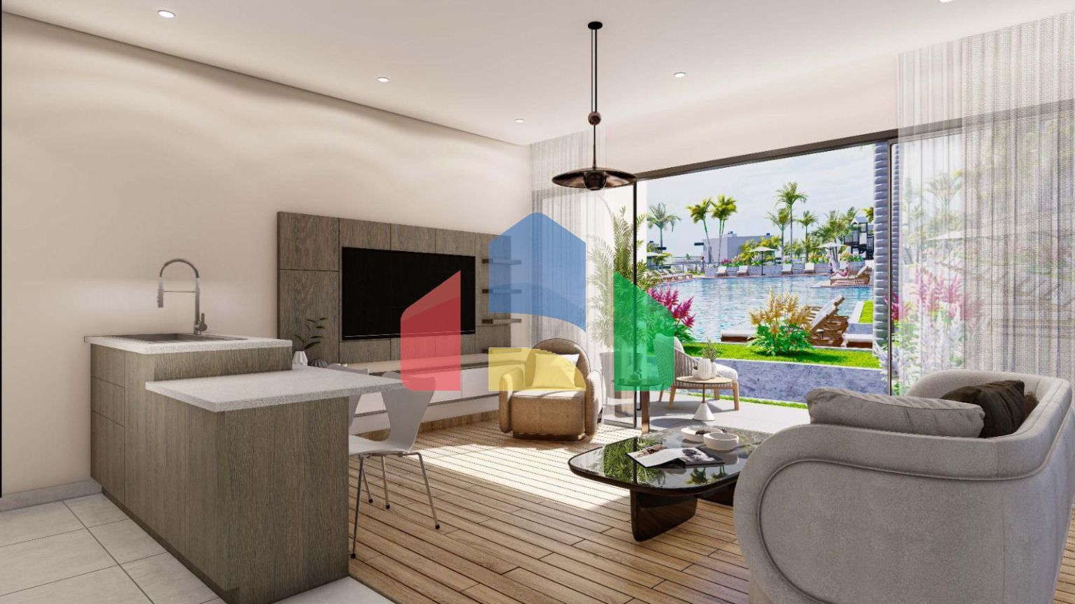 Двухкомнатная квартира 81 м2 в новом комплексе в Татлысу