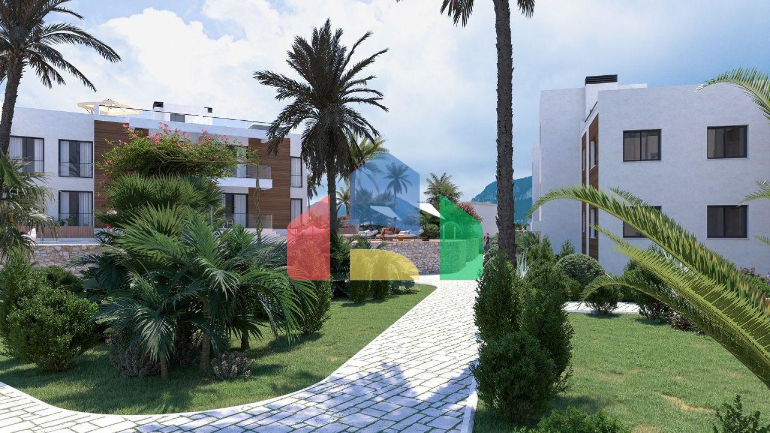 Трехкомнатная квартира 75 м2 с палисадником и террасой 8 м2 в новом комплексе у моря