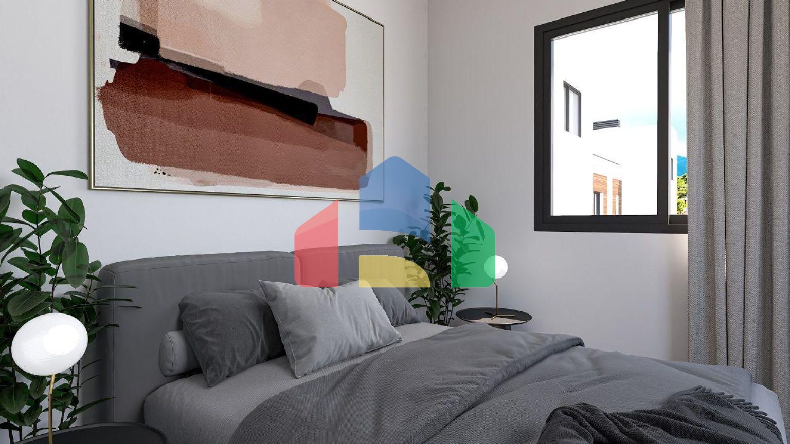 Трехкомнатная квартира 75 м2 с палисадником и террасой 8 м2 в новом комплексе у моря