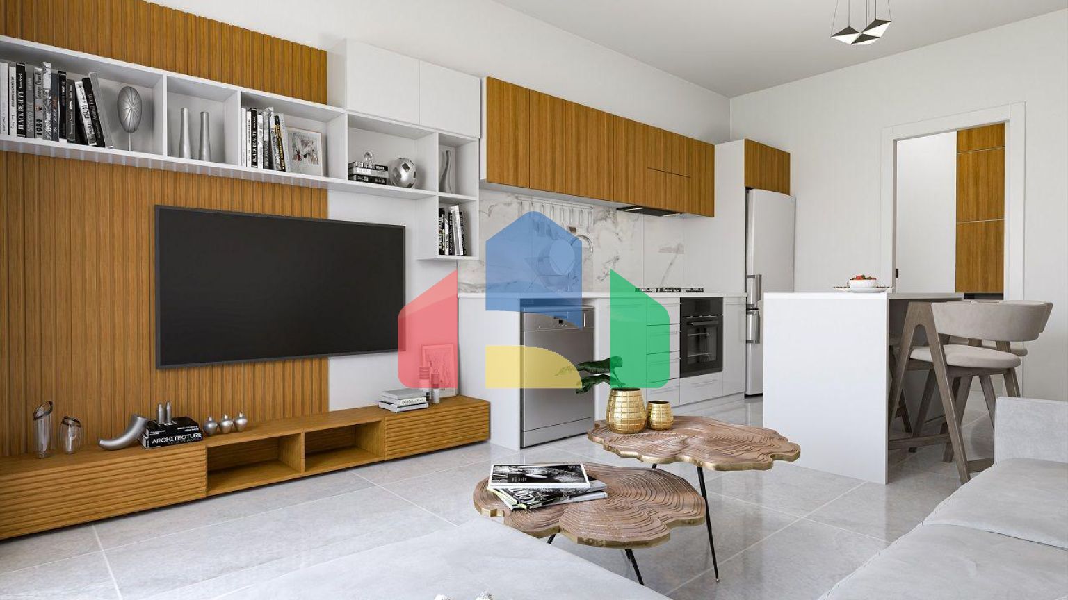 Трехкомнатная квартира 75 м2 с палисадником и террасой 8 м2 в новом комплексе у моря