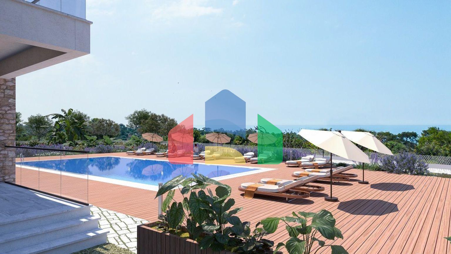 Трехкомнатная квартира 75 м2 с палисадником и террасой 8 м2 в новом комплексе у моря