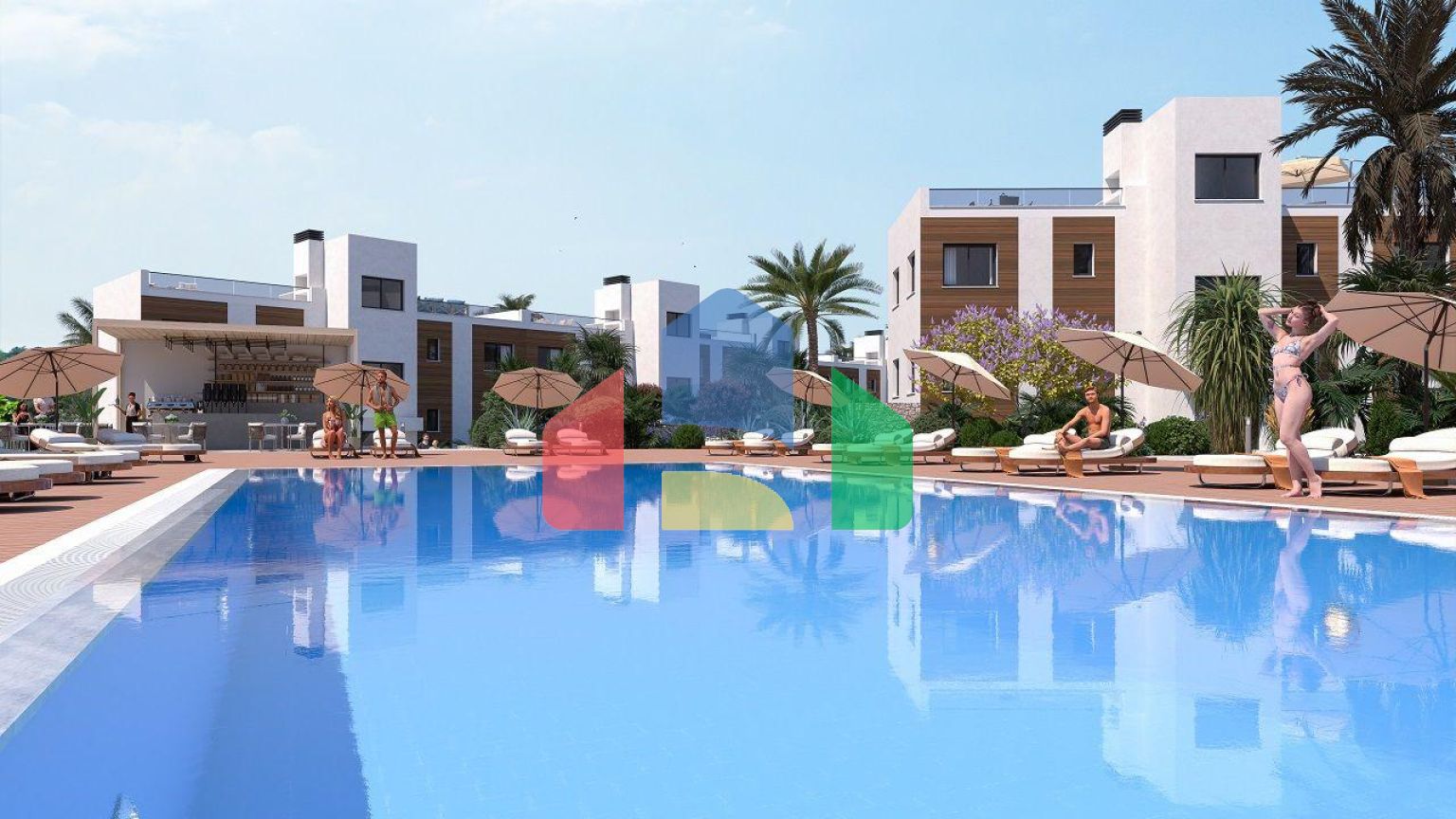 Трехкомнатная квартира 75 м2 с палисадником и террасой 8 м2 в новом комплексе у моря