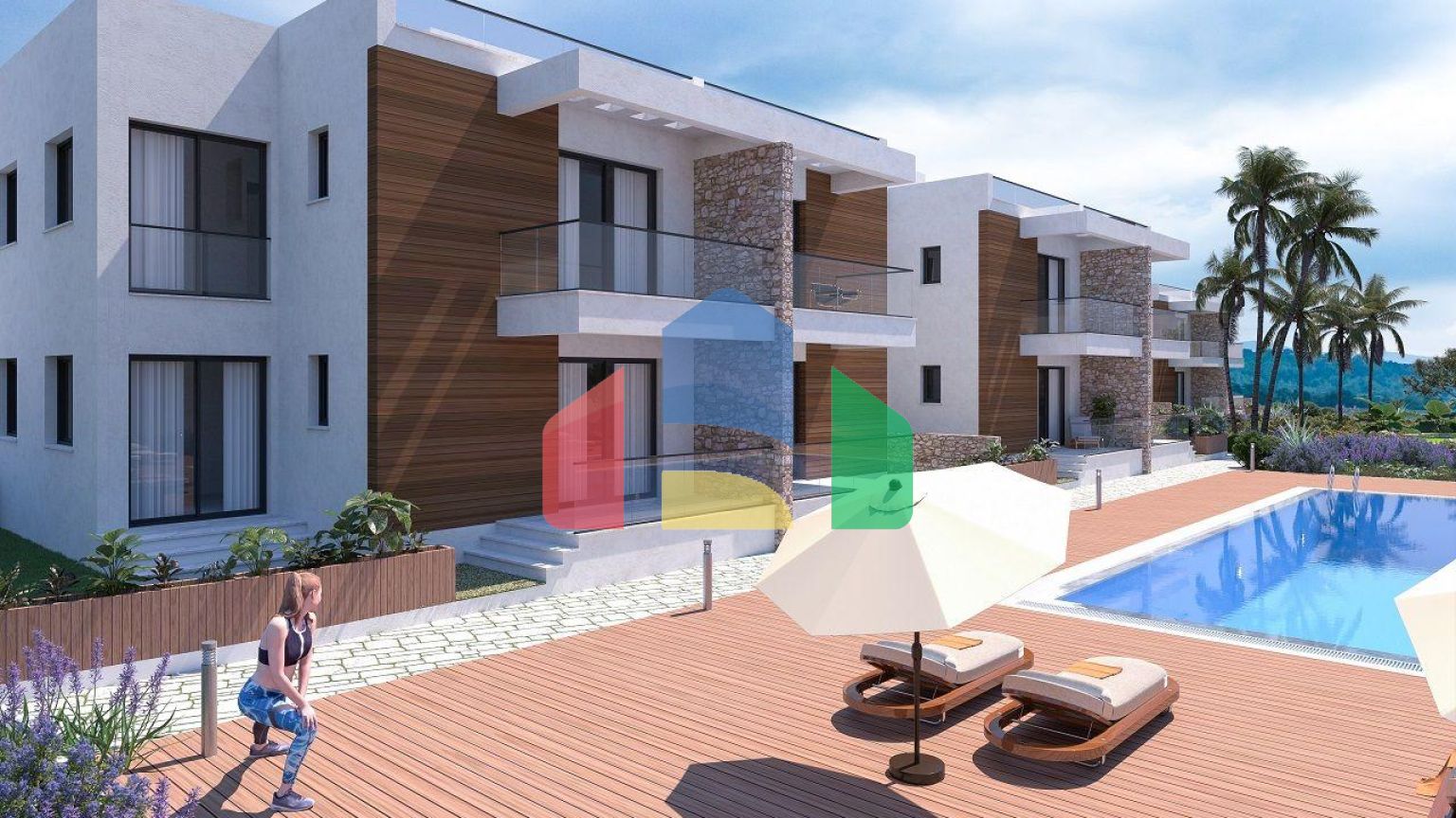 Трехкомнатная квартира 75 м2 с палисадником и террасой 8 м2 в новом комплексе у моря