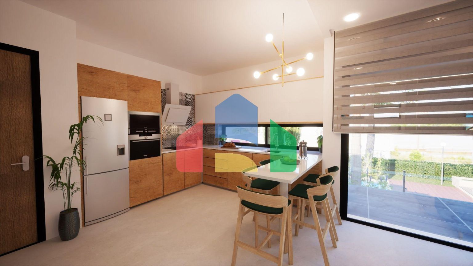 3-комнатные апартаменты 80 м2 с террасой и садом в новом комплексе в Алсанджаке