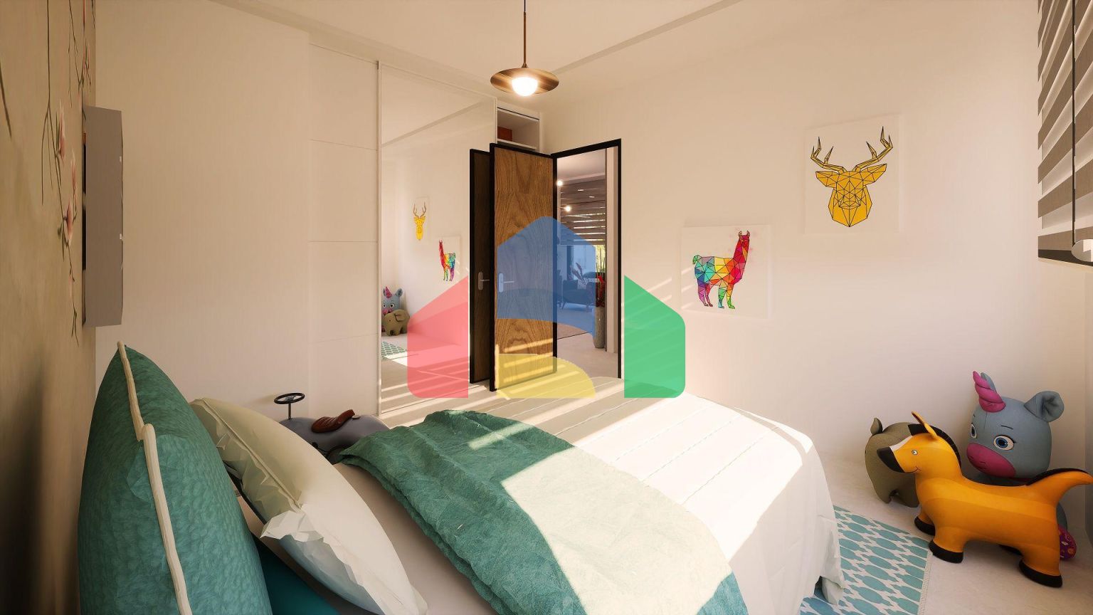 3-комнатные апартаменты 80 м2 с террасой и садом в новом комплексе в Алсанджаке