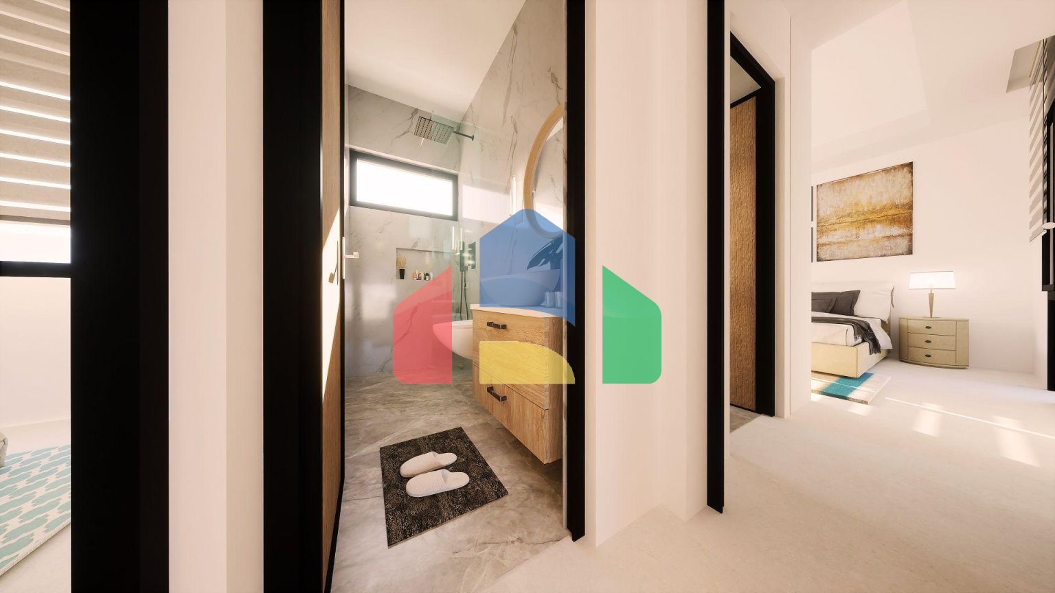 3-комнатные апартаменты 80 м2 с террасой и садом в новом комплексе в Алсанджаке