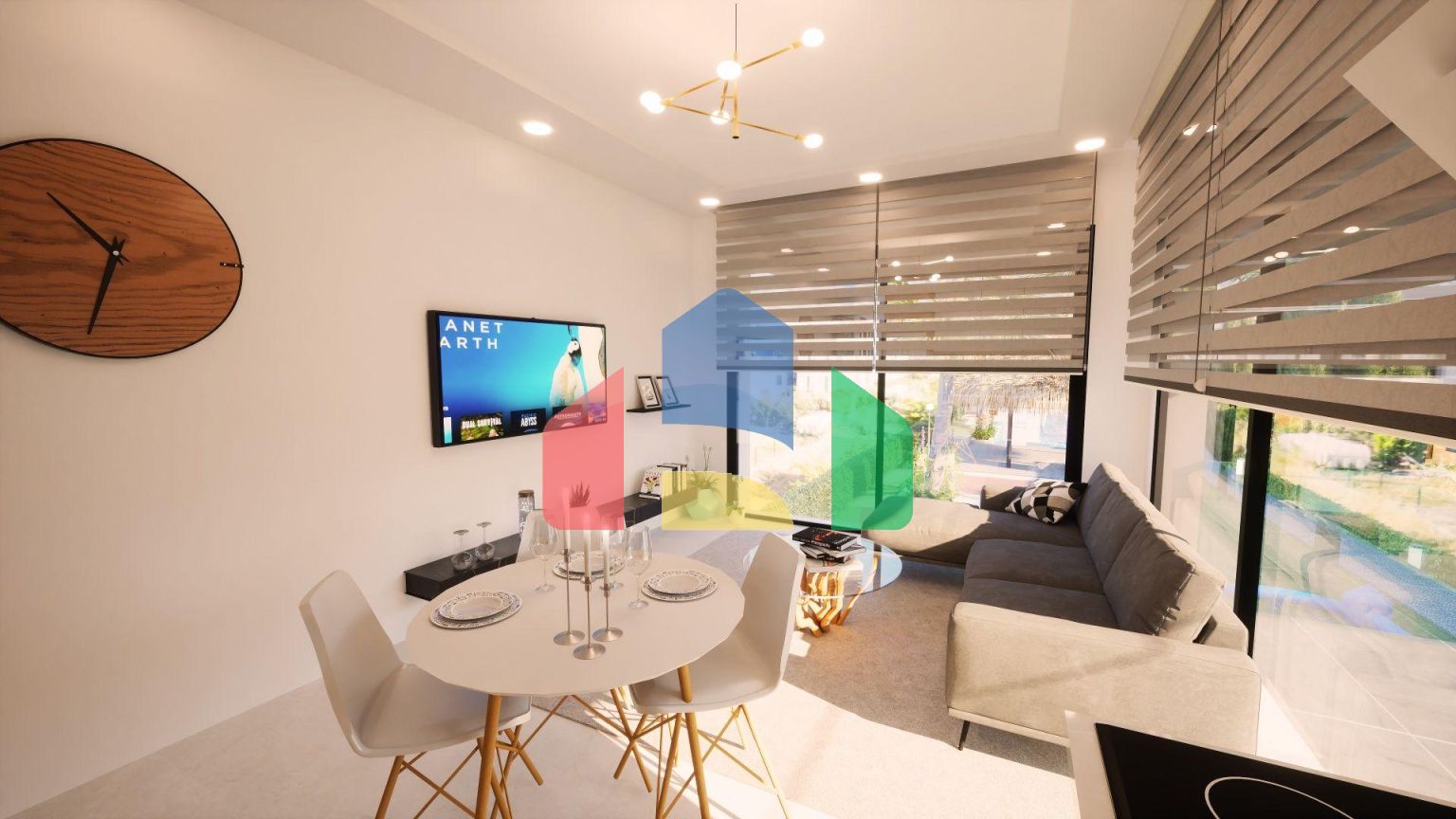 3-комнатные апартаменты 80 м2 с террасой и садом в новом комплексе в Алсанджаке