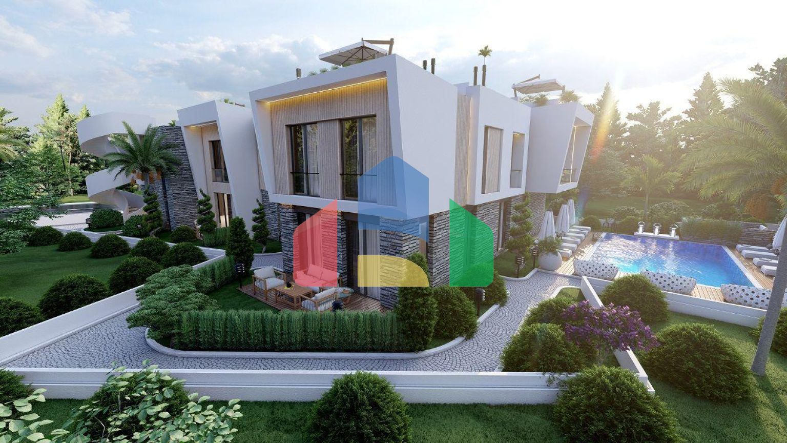 2-комнатные апартаменты 50 м2 с балконом и садом в Алсанджаке