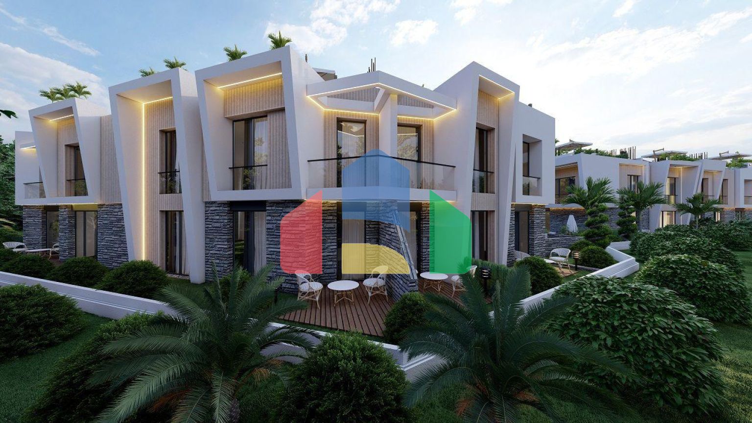 2-комнатные апартаменты 50 м2 с балконом и садом в Алсанджаке