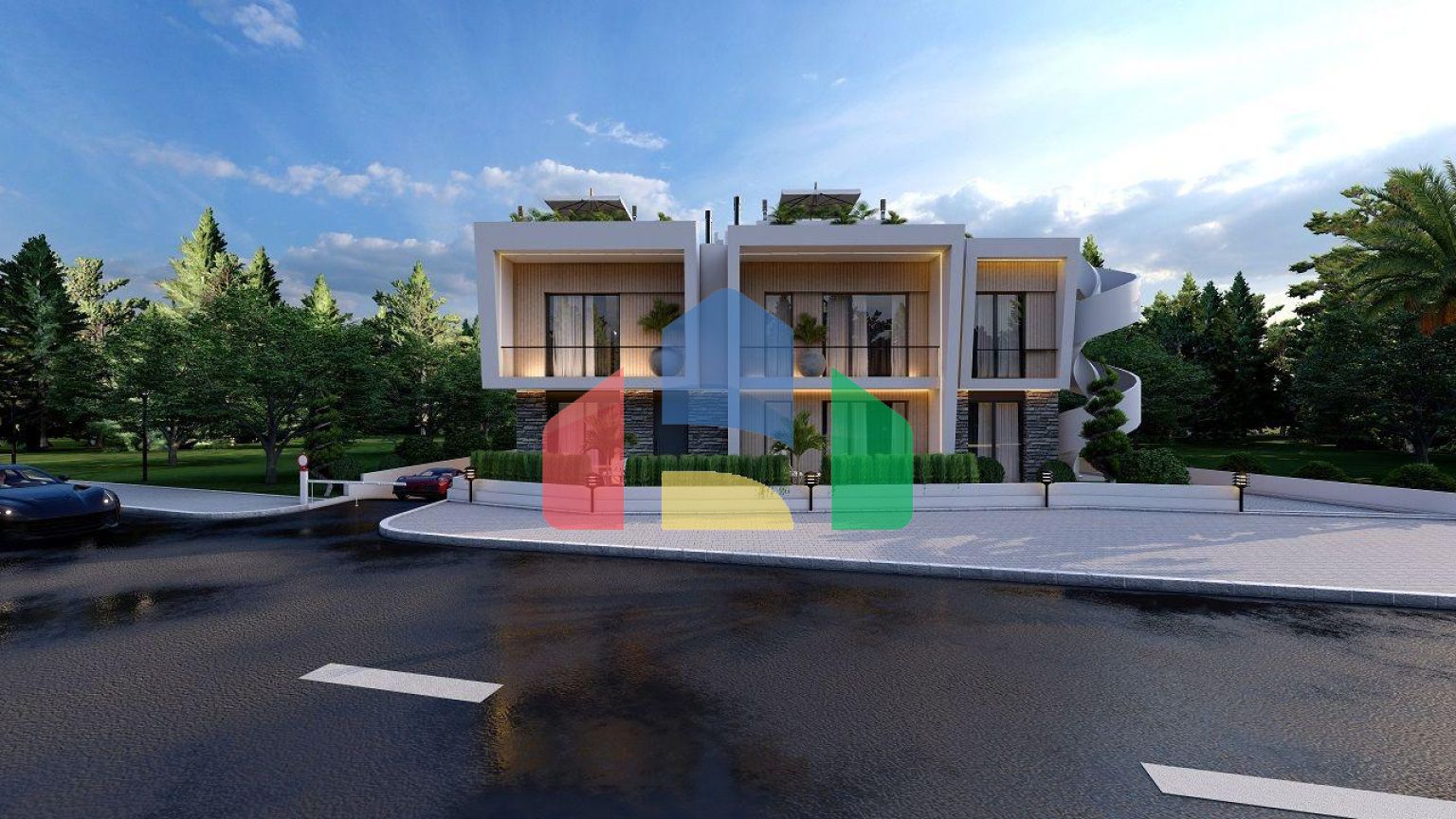 2-комнатные апартаменты 50 м2 с балконом и садом в Алсанджаке