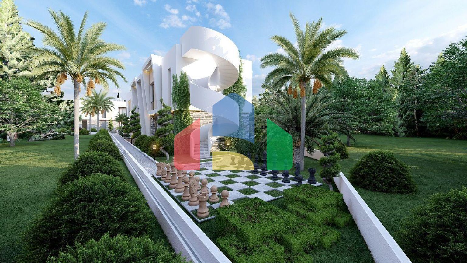 2-комнатные апартаменты 50 м2 с балконом и садом в Алсанджаке