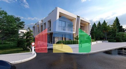 Трехкомнатная квартира 70 м2 с балконом и садом в Алсанджаке Трехкомнатная квартира 70 м2 с балконом и садом в Алсанджаке