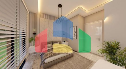 Трехкомнатная квартира 70 м2 с балконом и садом в Алсанджаке Трехкомнатная квартира 70 м2 с балконом и садом в Алсанджаке