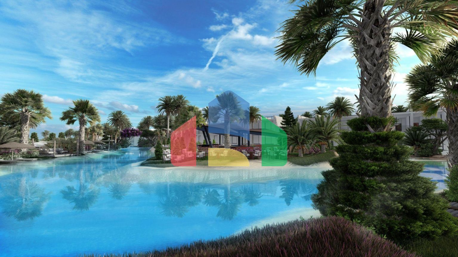 Двухкомнатная квартира 60 м2 в одном из самых красивых комплексов на берегу моря