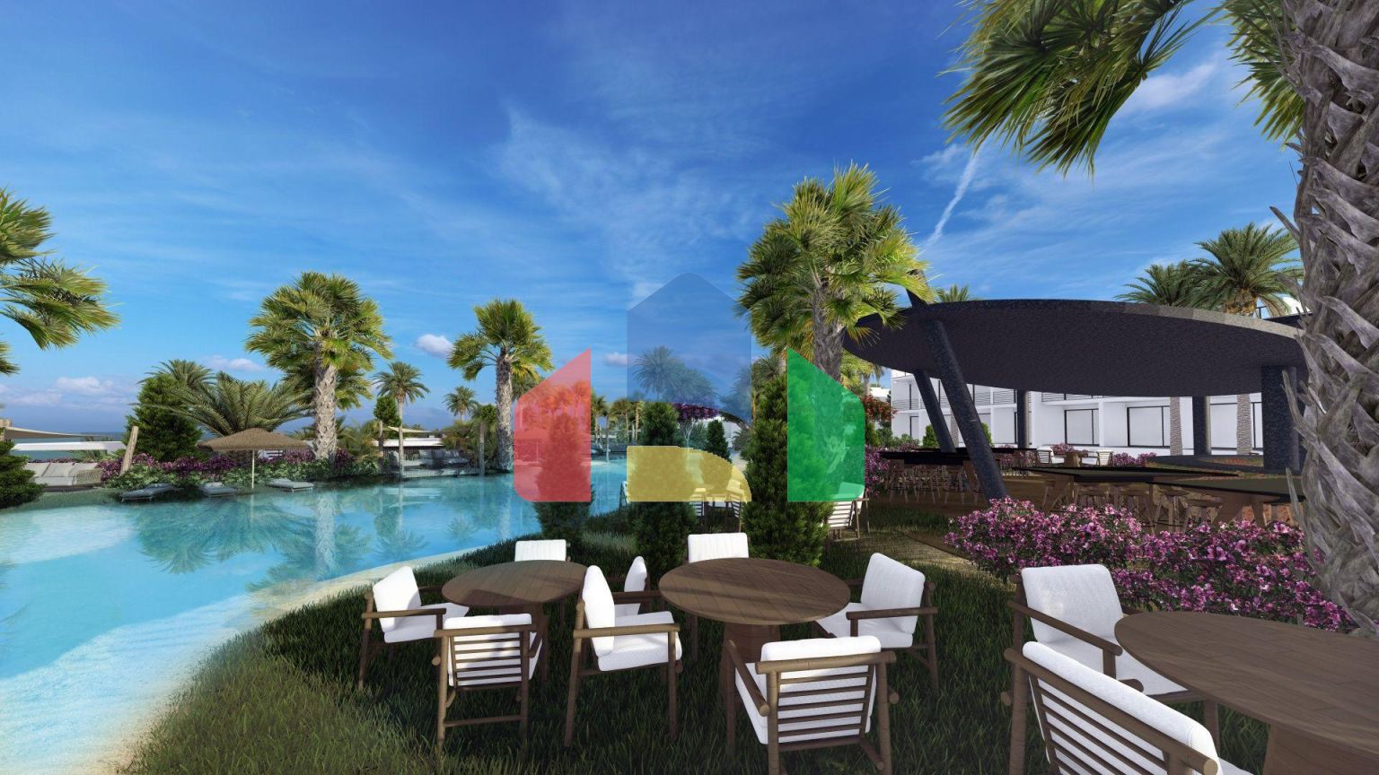 Двухкомнатная квартира 60 м2 в одном из самых красивых комплексов на берегу моря