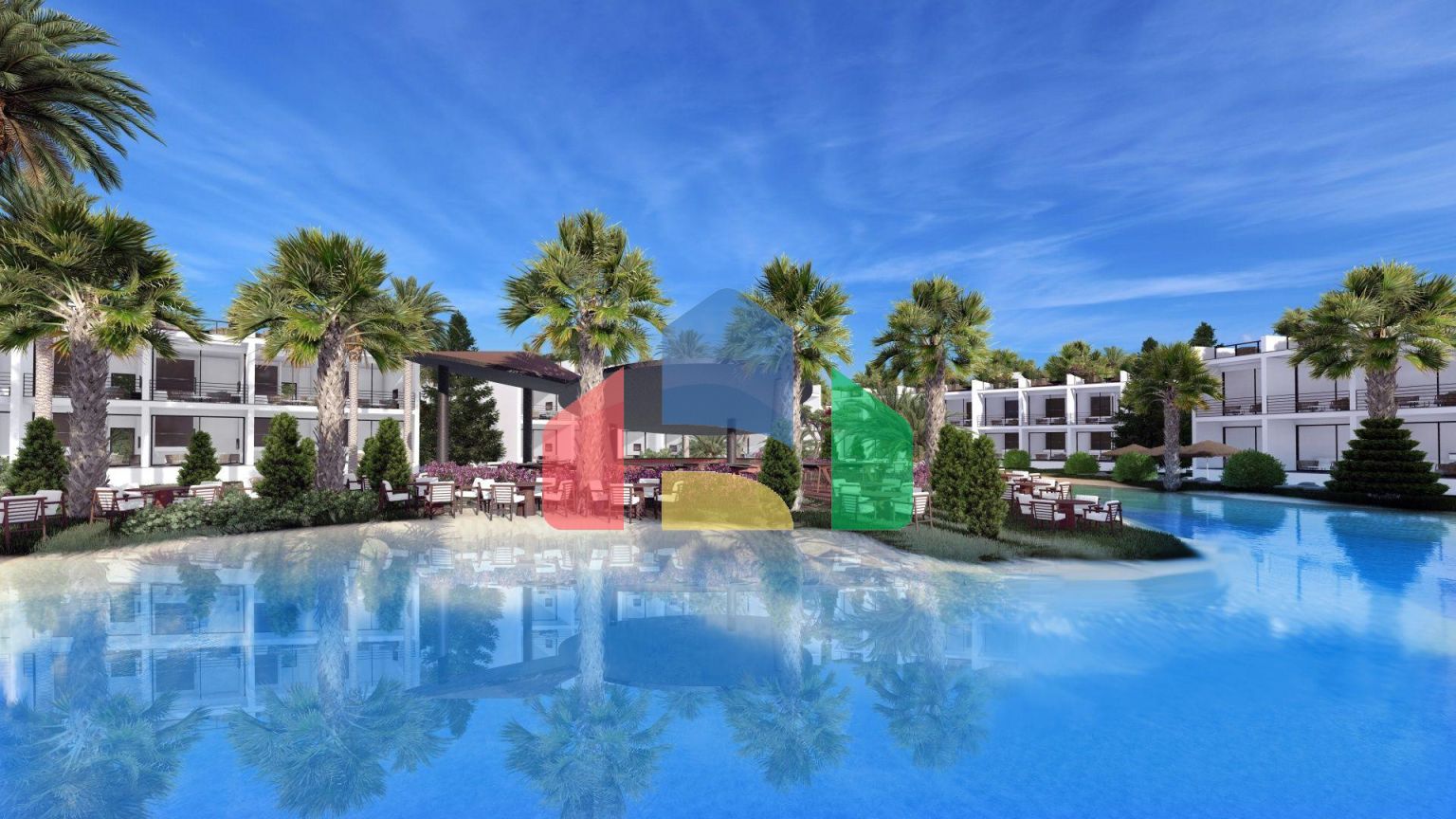 Двухкомнатная квартира 60 м2 в одном из самых красивых комплексов на берегу моря