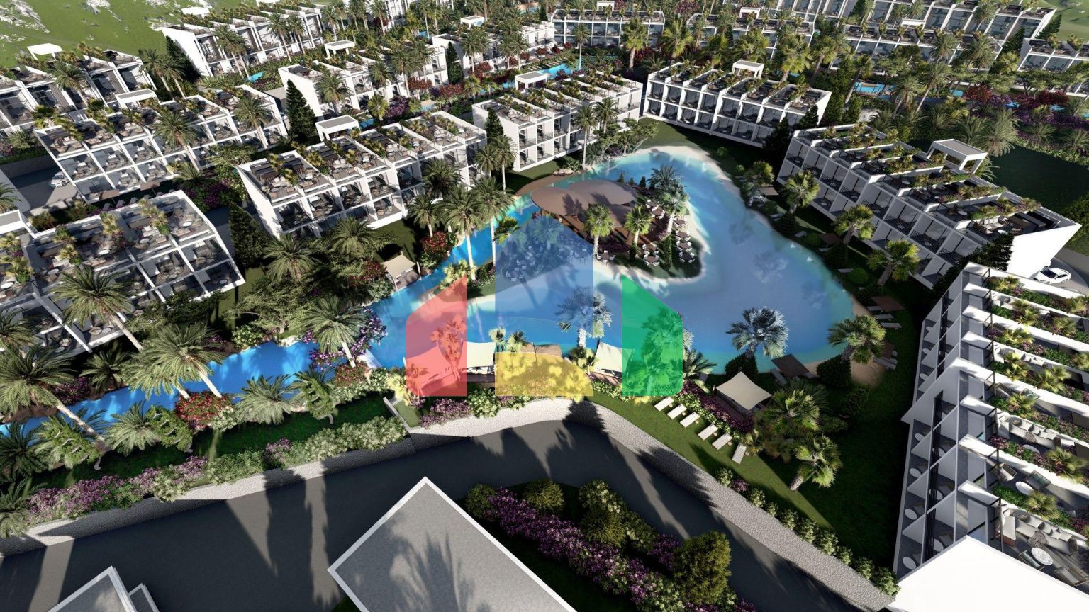 Двухкомнатная квартира 60 м2 в одном из самых красивых комплексов на берегу моря