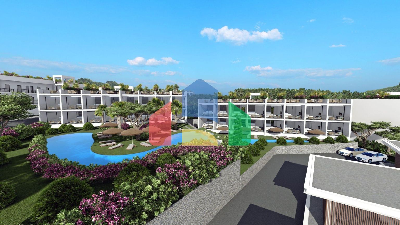 Двухкомнатная квартира 60 м2 в одном из самых красивых комплексов на берегу моря