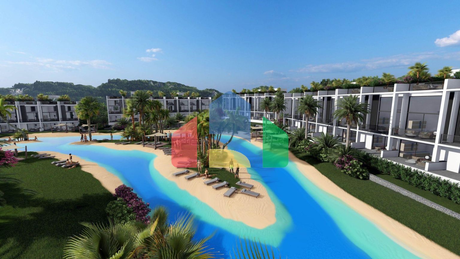 Двухкомнатная квартира 60 м2 в одном из самых красивых комплексов на берегу моря