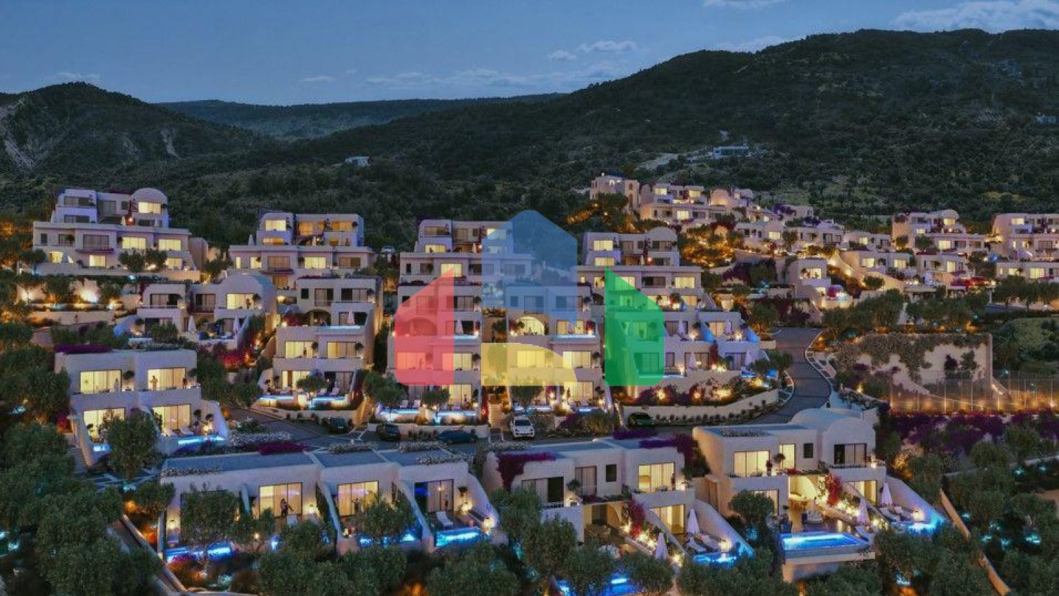 Студия 39 м2 с частным бассейном в 700 метрах от моря