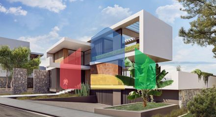 Современная вилла 3+1 (241 м2) с большой террасой и бассейном в Чаталкое