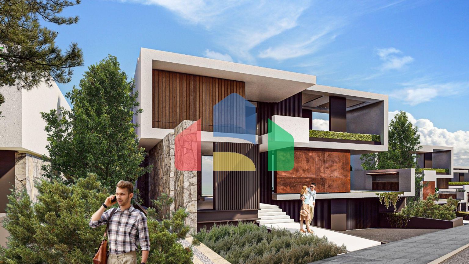 Современная вилла 3+1 (241 м2) с большой террасой и бассейном в Чаталкое