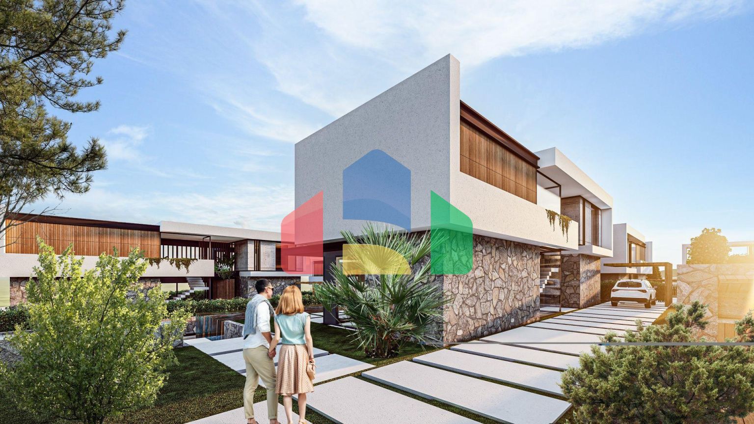 Современная вилла 3+1 (241 м2) с большой террасой и бассейном в Чаталкое