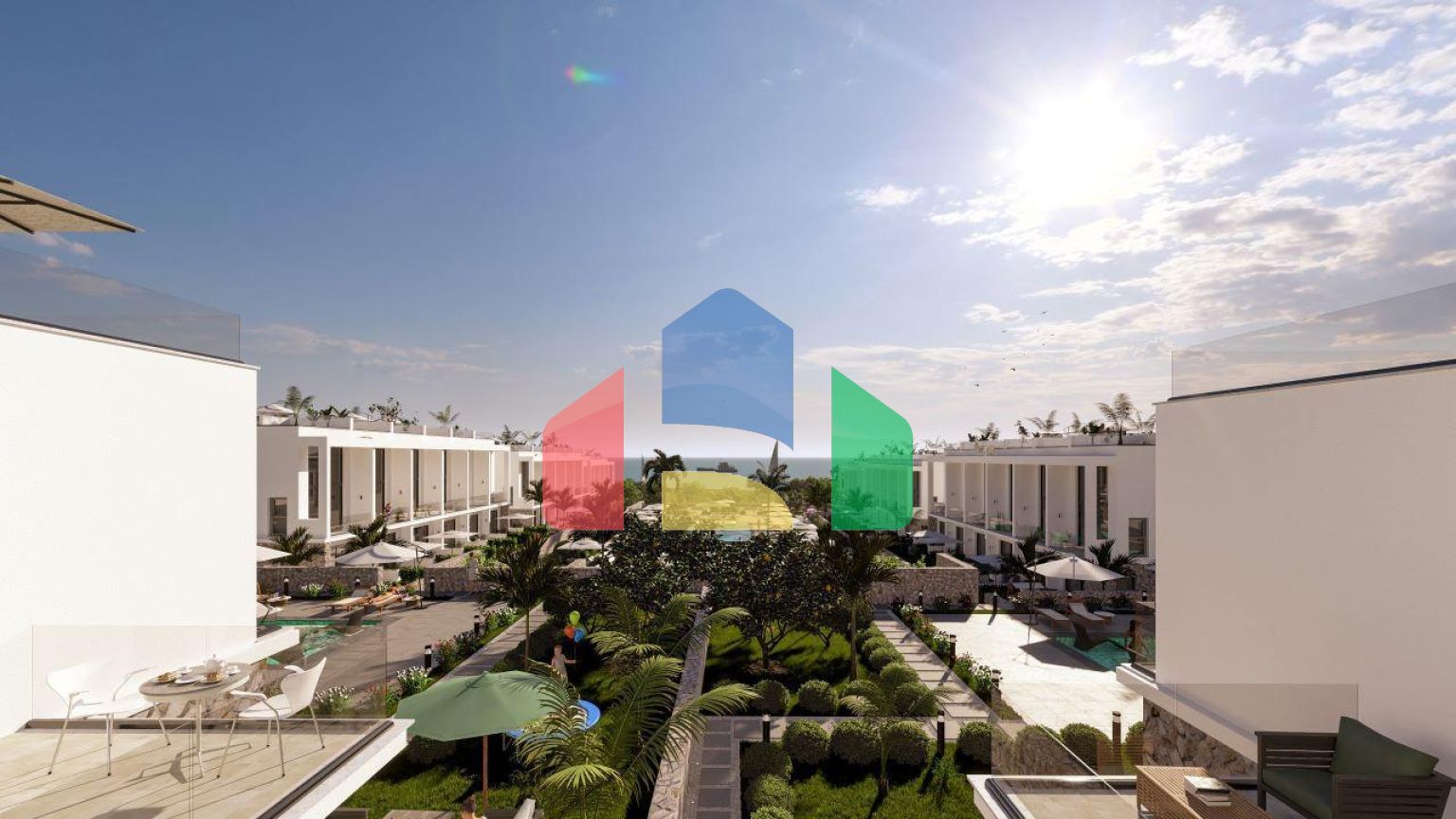 Студия 44 м2 с террасой 8 м2 в Бахчели