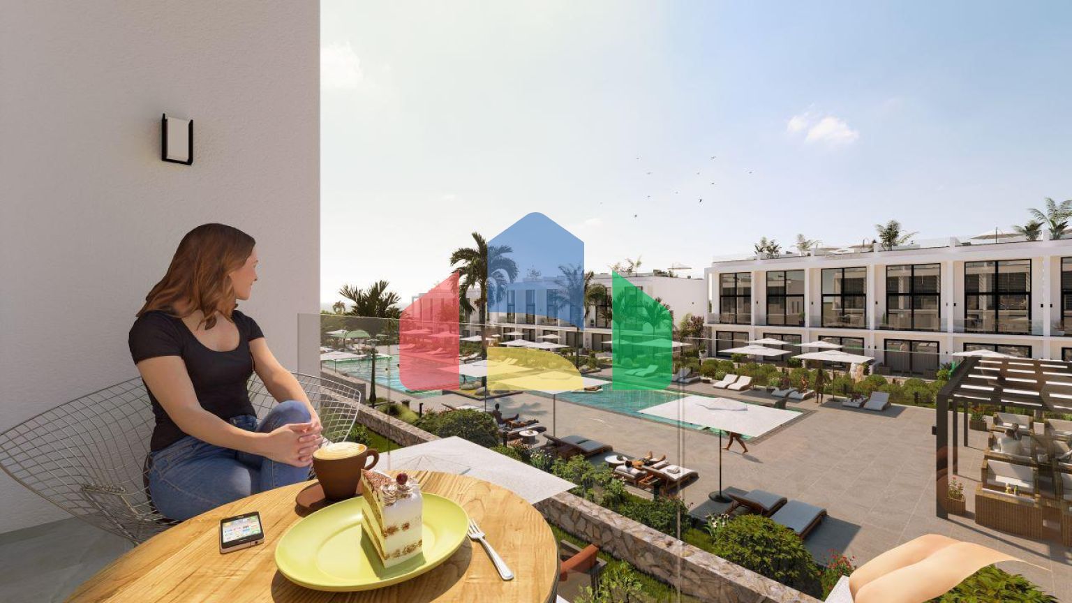 Студия 44 м2 с террасой 8 м2 в Бахчели