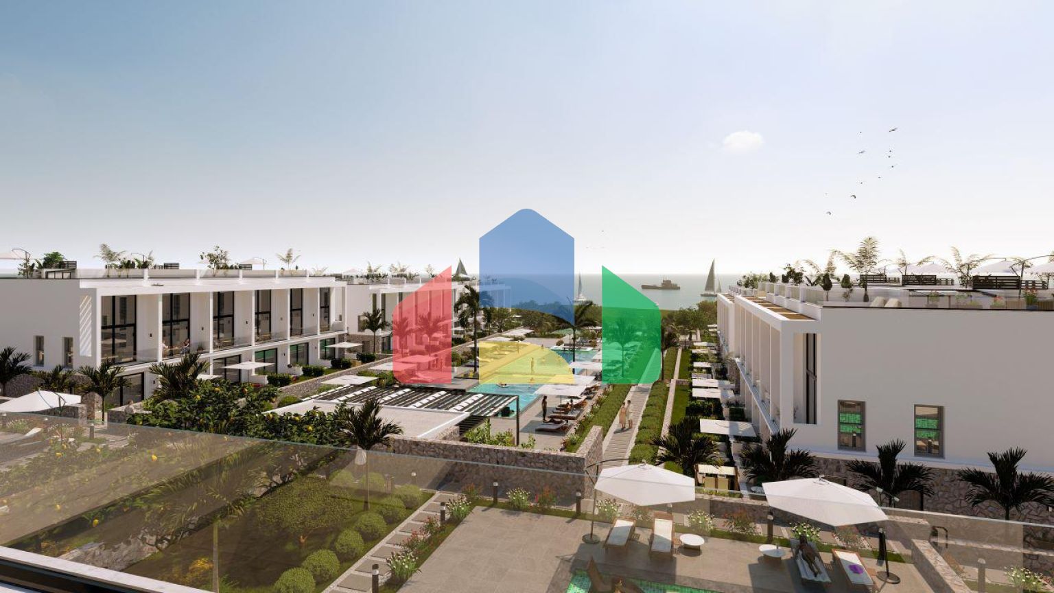 Двухкомнатная квартира 57 м2 с террасой 8 м2 в новом комплексе в Бахчели