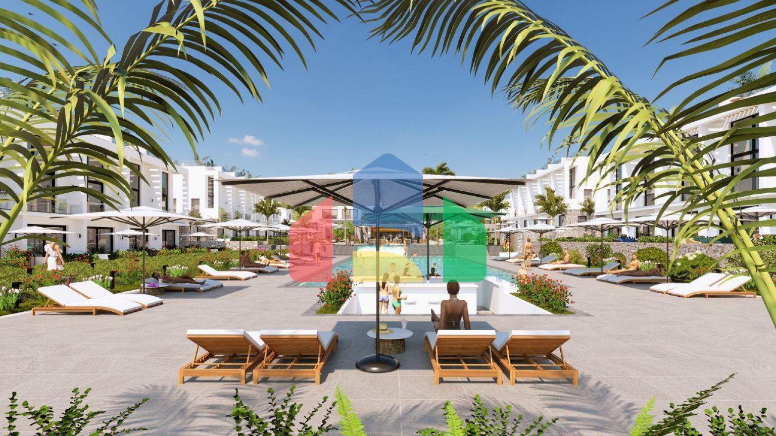 Двухкомнатная квартира 57 м2 с террасой 8 м2 в новом комплексе в Бахчели